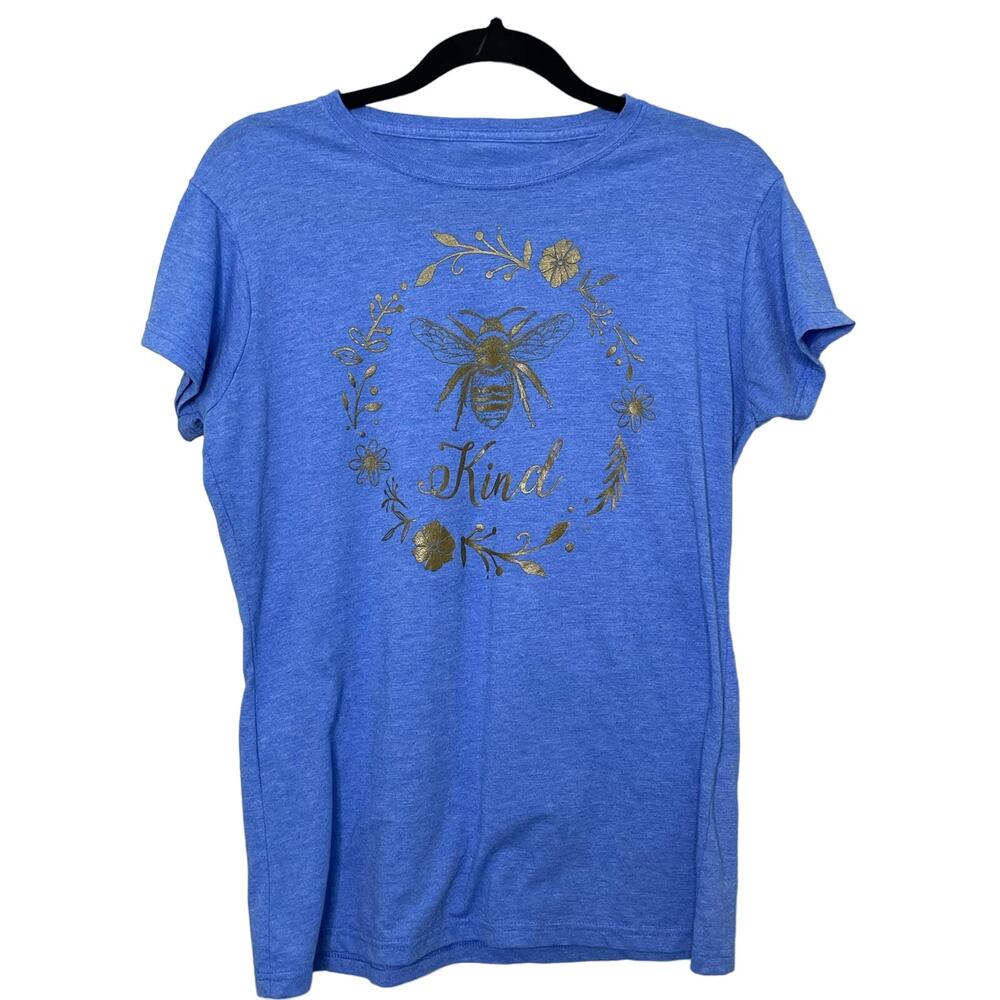 Lost Creek Outfitters T Shirt Short Sleeve Crewneck Graphic BEE KIND Blue XL‎